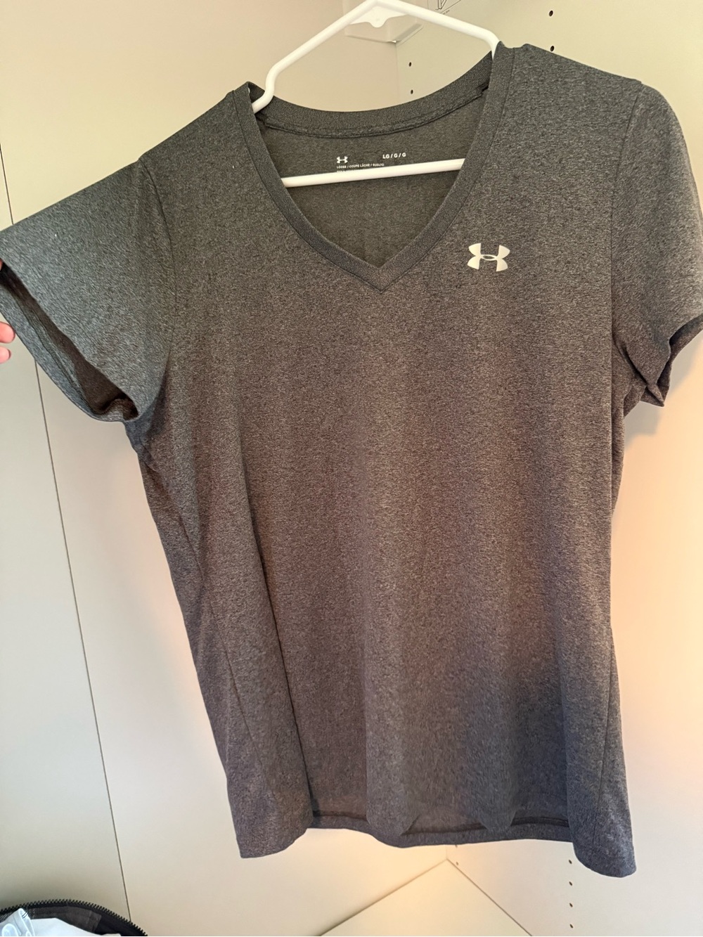 LG Women's Gray V-Neck Short Sleeve Performance Tee